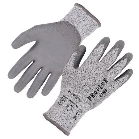 ANSI A3 PU Coated CR Gloves, Gray, Size XXL